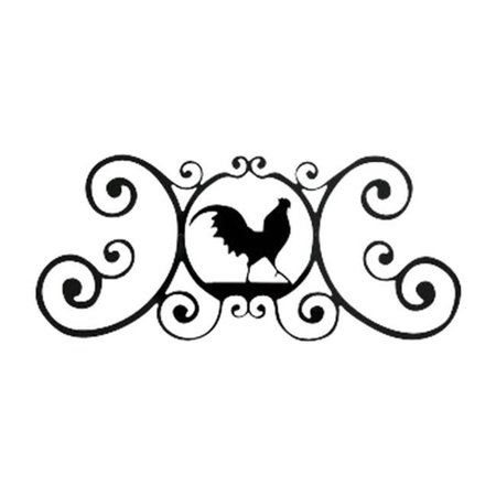 VILLAGE WROUGHT IRON Village Wrought Iron HP-OD-1 Rooster Over Door Plaque - Black HP-OD-1